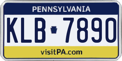PA license plate KLB7890