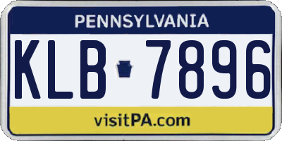 PA license plate KLB7896
