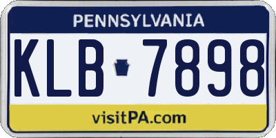PA license plate KLB7898