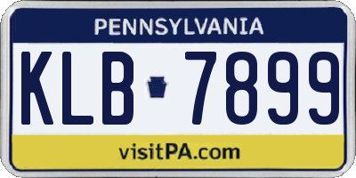 PA license plate KLB7899