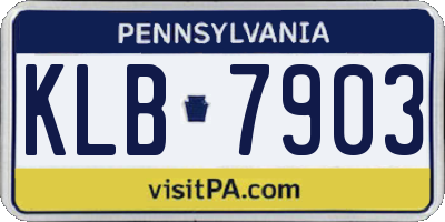 PA license plate KLB7903