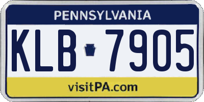 PA license plate KLB7905