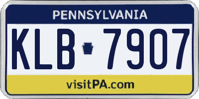 PA license plate KLB7907