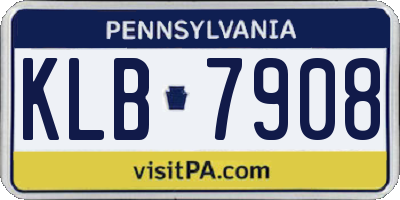 PA license plate KLB7908