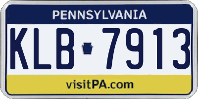 PA license plate KLB7913