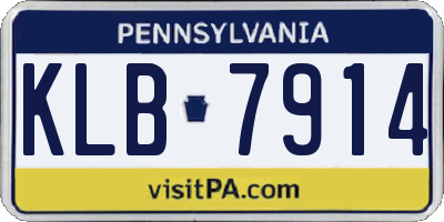 PA license plate KLB7914