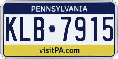 PA license plate KLB7915