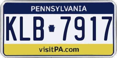 PA license plate KLB7917