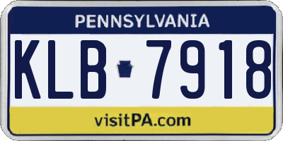 PA license plate KLB7918