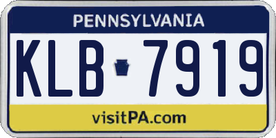 PA license plate KLB7919