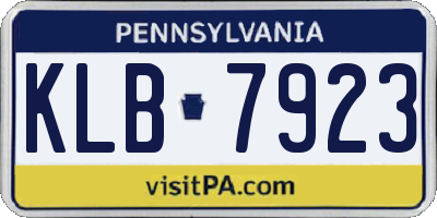 PA license plate KLB7923