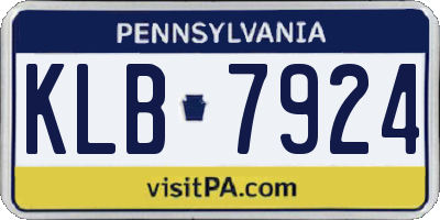 PA license plate KLB7924