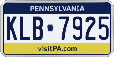 PA license plate KLB7925