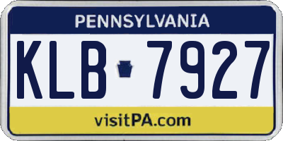 PA license plate KLB7927