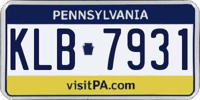 PA license plate KLB7931