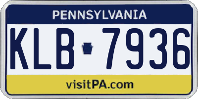 PA license plate KLB7936