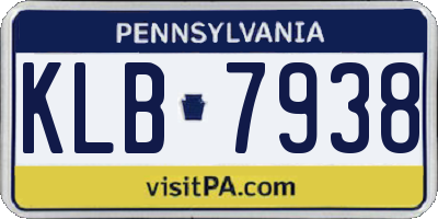PA license plate KLB7938
