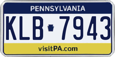 PA license plate KLB7943