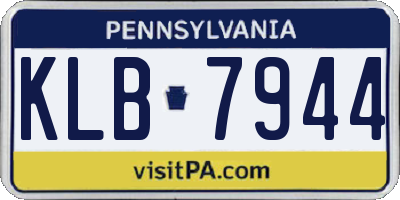 PA license plate KLB7944