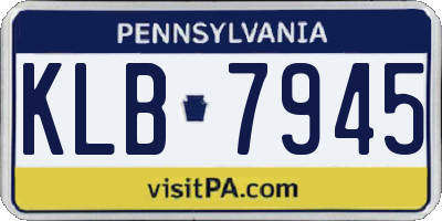 PA license plate KLB7945