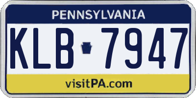 PA license plate KLB7947