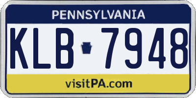 PA license plate KLB7948