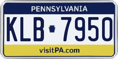 PA license plate KLB7950