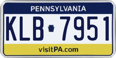 PA license plate KLB7951