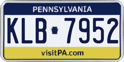PA license plate KLB7952