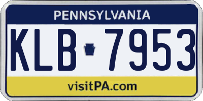 PA license plate KLB7953