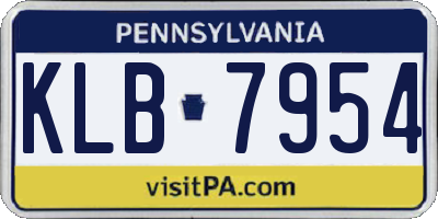 PA license plate KLB7954