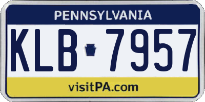 PA license plate KLB7957