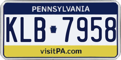 PA license plate KLB7958