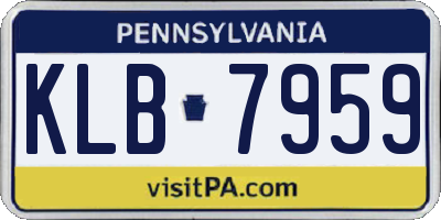 PA license plate KLB7959