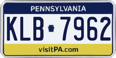 PA license plate KLB7962