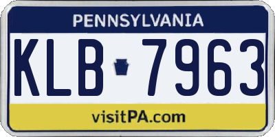 PA license plate KLB7963