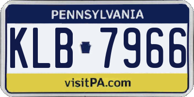 PA license plate KLB7966
