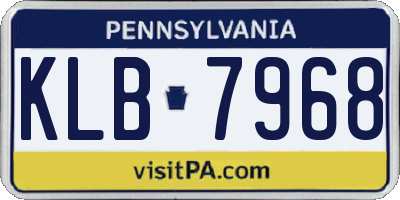 PA license plate KLB7968