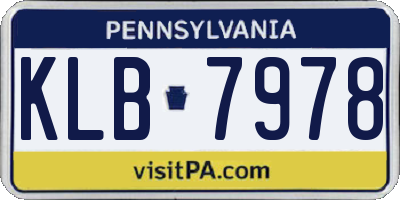 PA license plate KLB7978