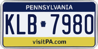 PA license plate KLB7980