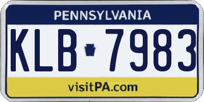 PA license plate KLB7983