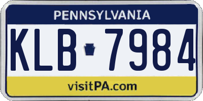 PA license plate KLB7984