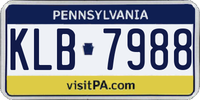 PA license plate KLB7988