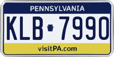 PA license plate KLB7990