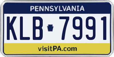 PA license plate KLB7991