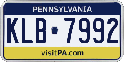PA license plate KLB7992