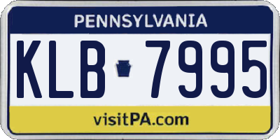PA license plate KLB7995