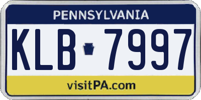 PA license plate KLB7997
