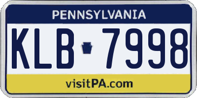 PA license plate KLB7998
