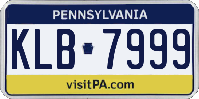 PA license plate KLB7999
